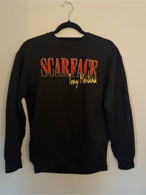 Black Scarface Tony Montana Graphic Crewneck Sweatshirt